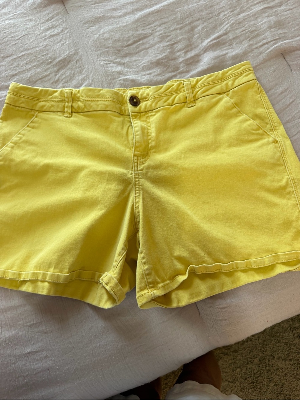Maurices Bright Yellow Women's Cotton Bermuda Shorts
